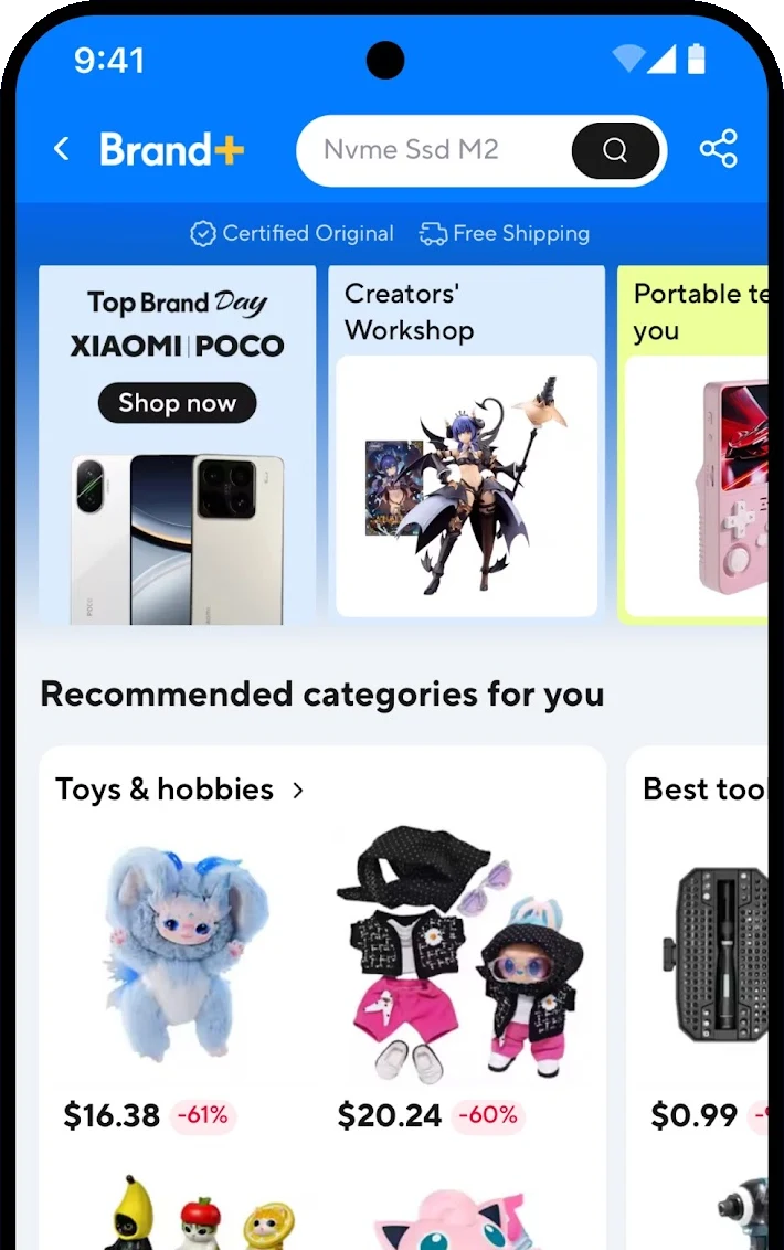 AliExpress Android app shopping preview